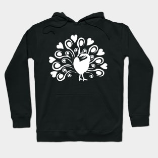 Peacock With Heart Plumage Bird Lover Gift Hoodie